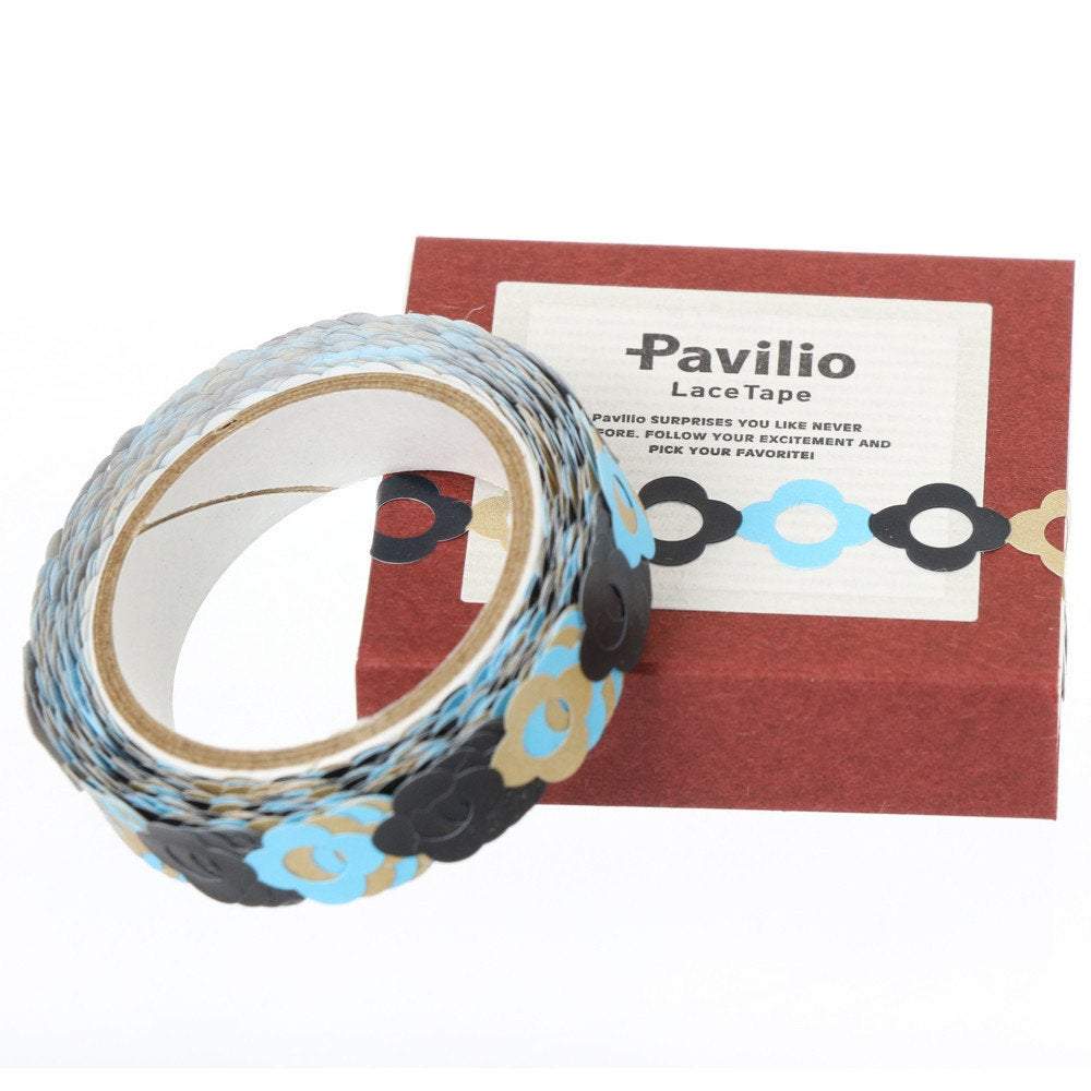 Lace Deco Tape Floral Bracelet Blue Pavilio MI-06-FB - Boutique SWEET BIRDIE