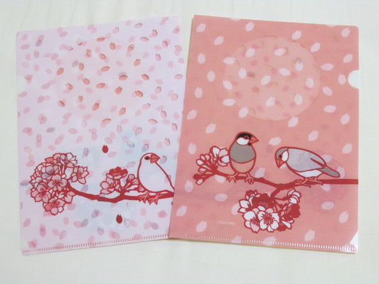 A5 File Folder Organizer Bird Java Sparrow & Cherry Blossom - Boutique Sweet Birdie
