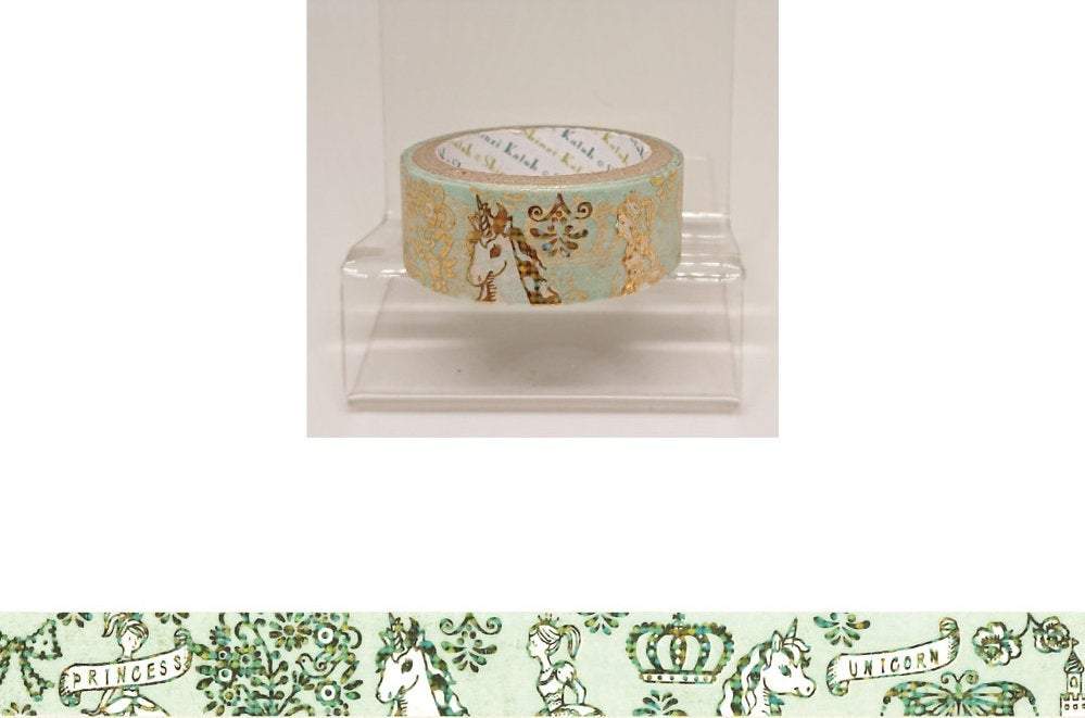 Princess & Unicorn Gold Glitter Japanese Washi Tape Shinzi Katoh Design ks-dt-10089 - Boutique SWEET BIRDIE