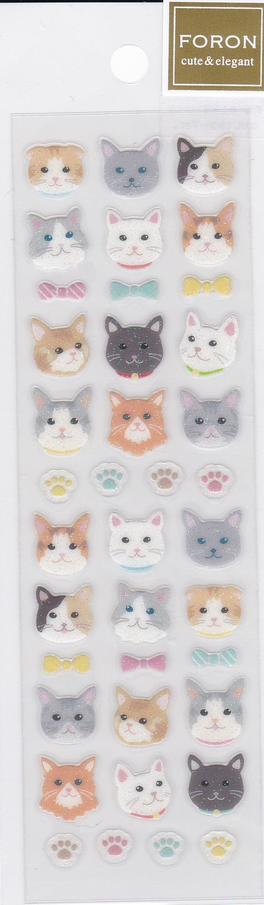 Cat Face Glitter Stickers 1964110 - Boutique SWEET BIRDIE