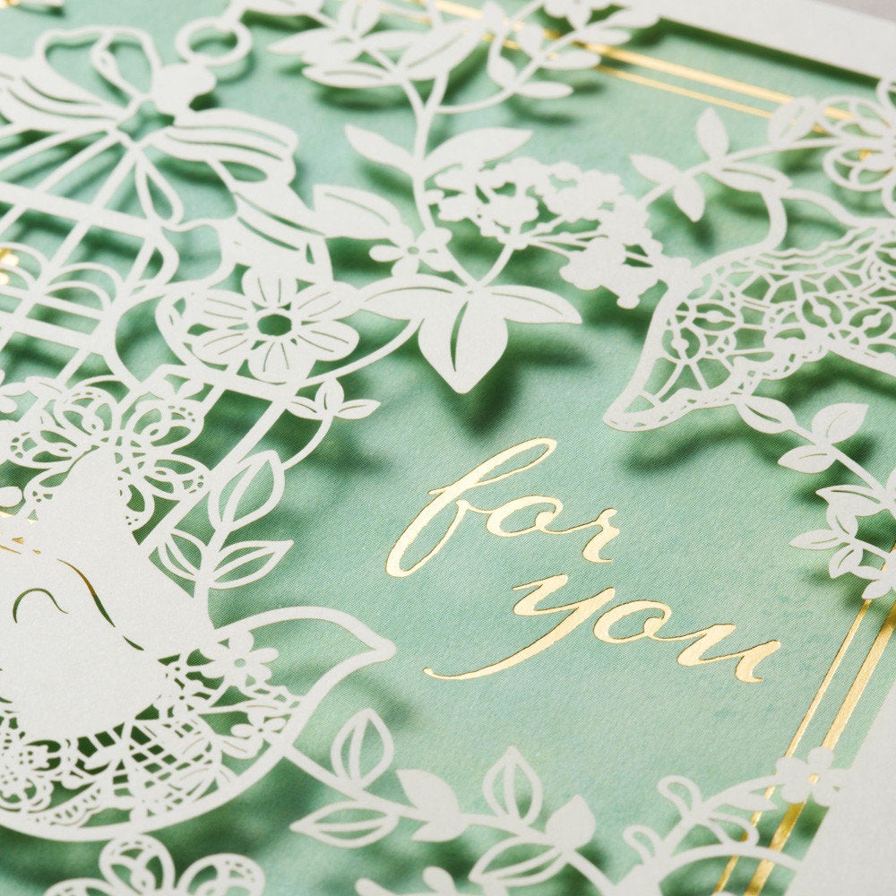 Bird Laser Cut Greeting Card with Gold Accent 1856302 - Boutique SWEET BIRDIE