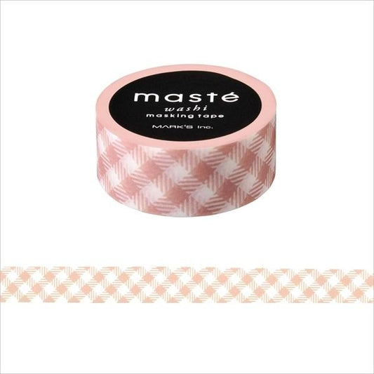 Pink Beige Check Maste Washi Tape Masking Tape - Boutique SWEET BIRDIE