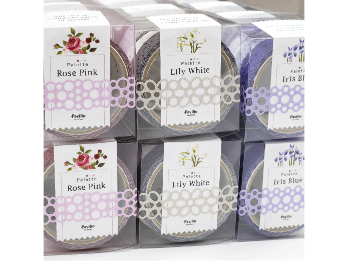 Sets of 3 Lace Deco Tape Pavilio Palette Flower Lily White Standard Size - Boutique SWEET BIRDIE